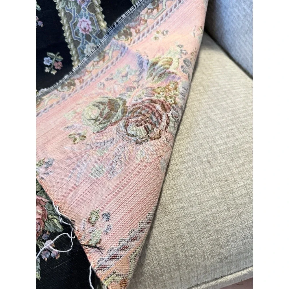 Roses Romantic Victorian Stripe Upholstery Fabric Tapestry Traditional Pieces